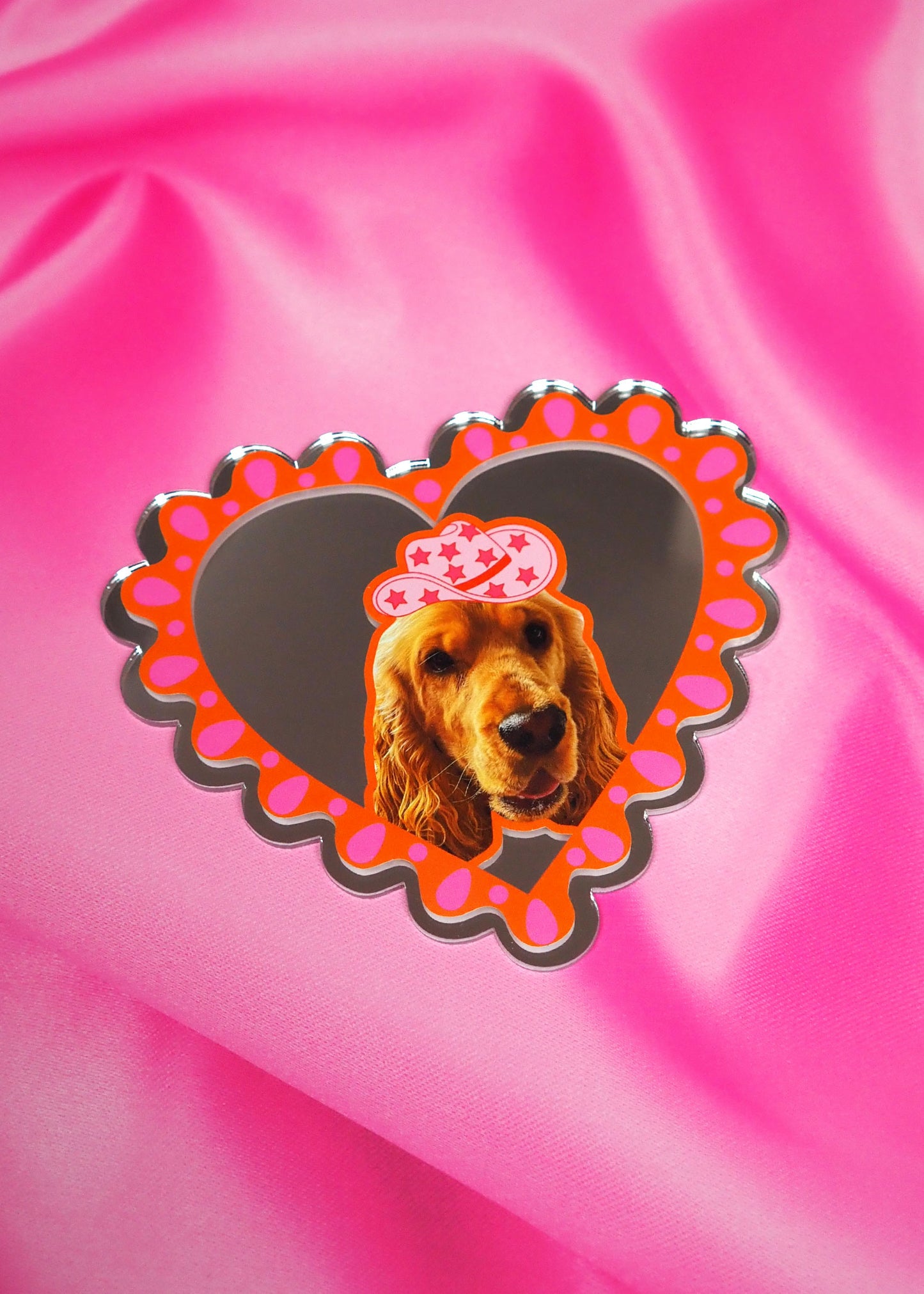 Custom Pet Frilly Heart Mirror