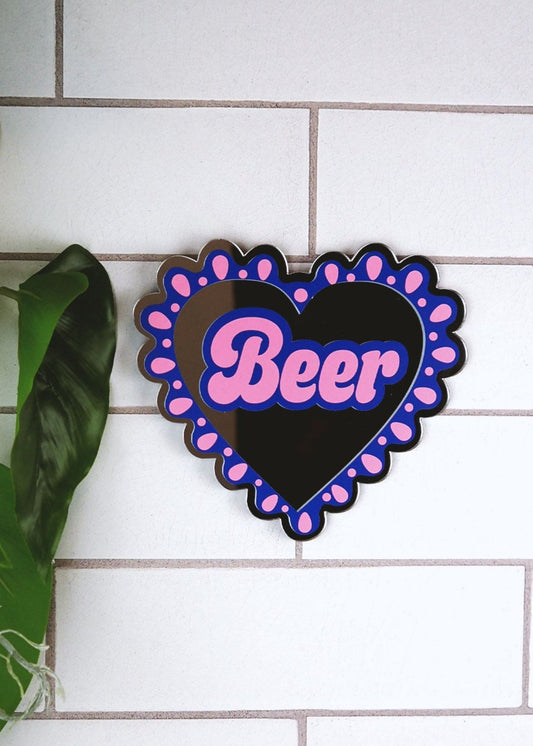 I Heart Beer Mirror