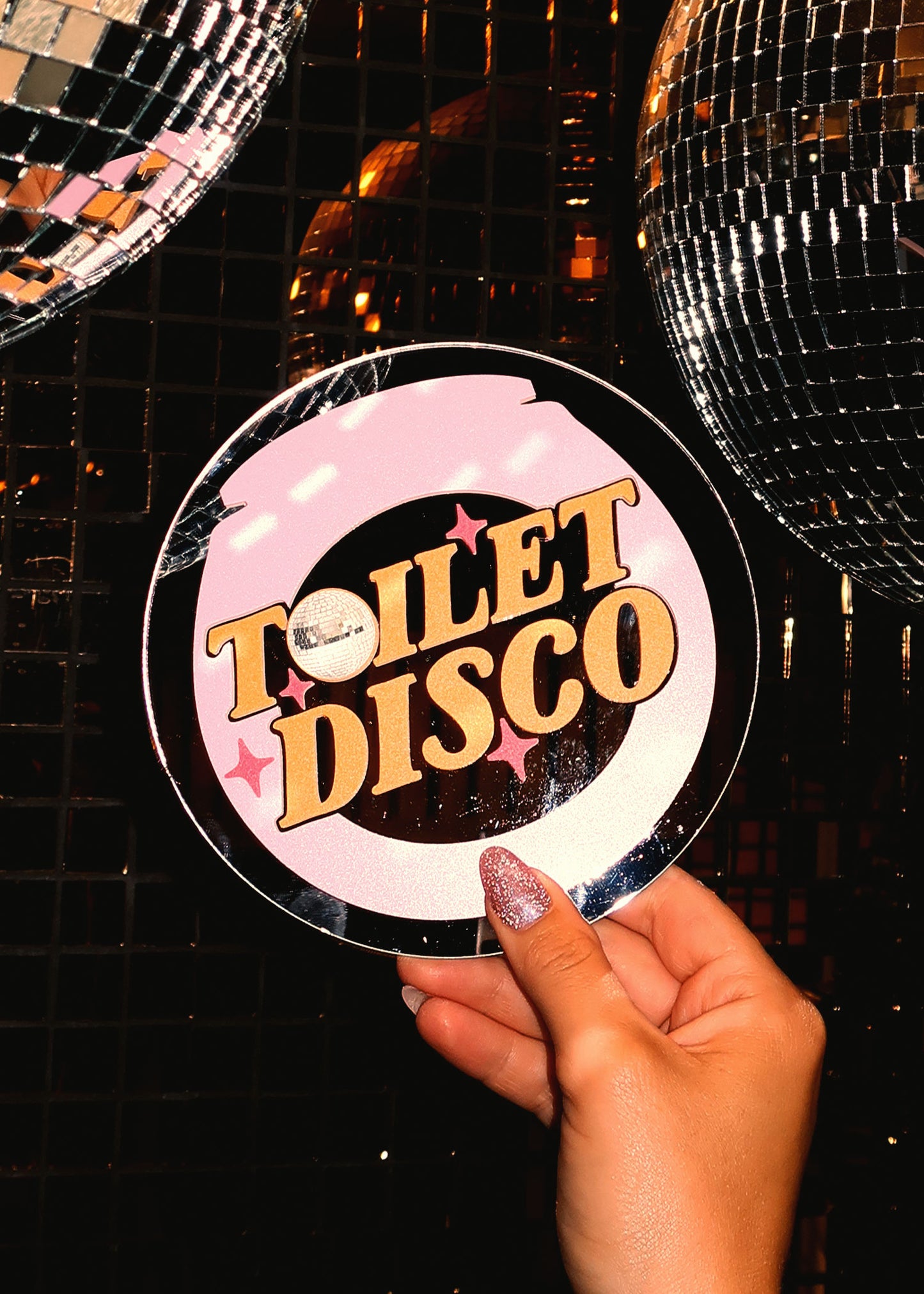 Toilet Disco Bathroom Mini Mirror