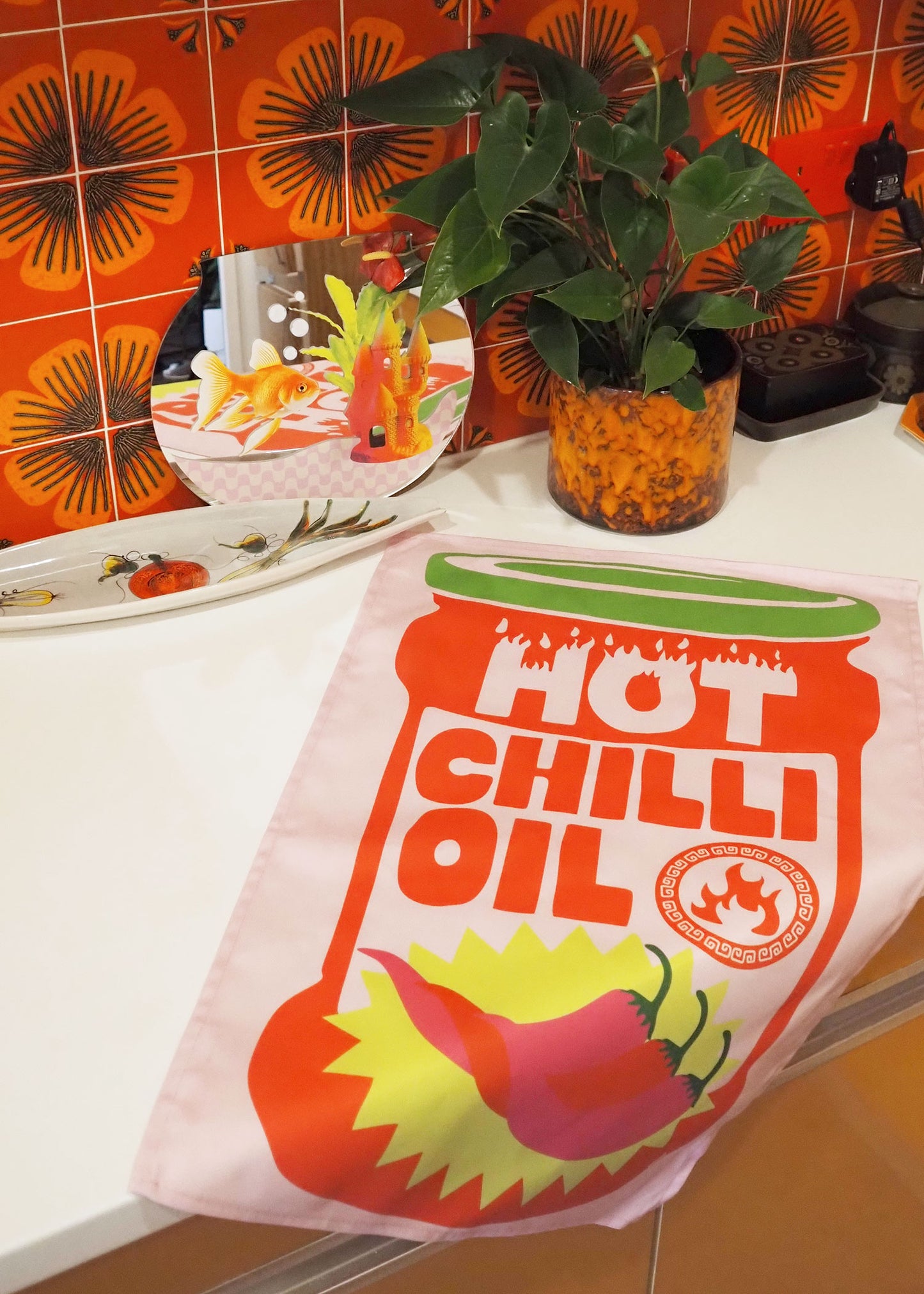 Hot Chilli Oil Tea towel