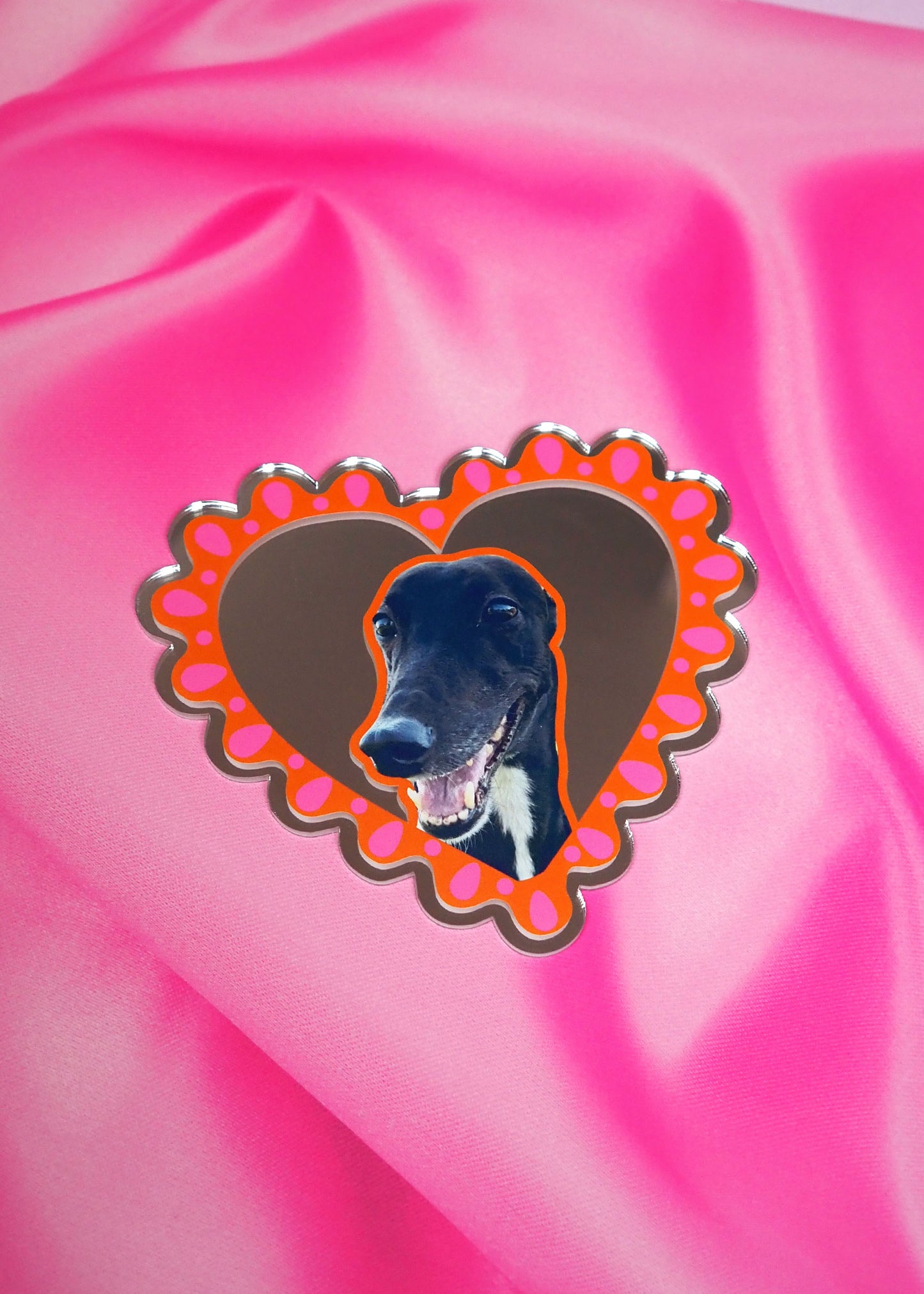 Custom Pet Frilly Heart Mirror