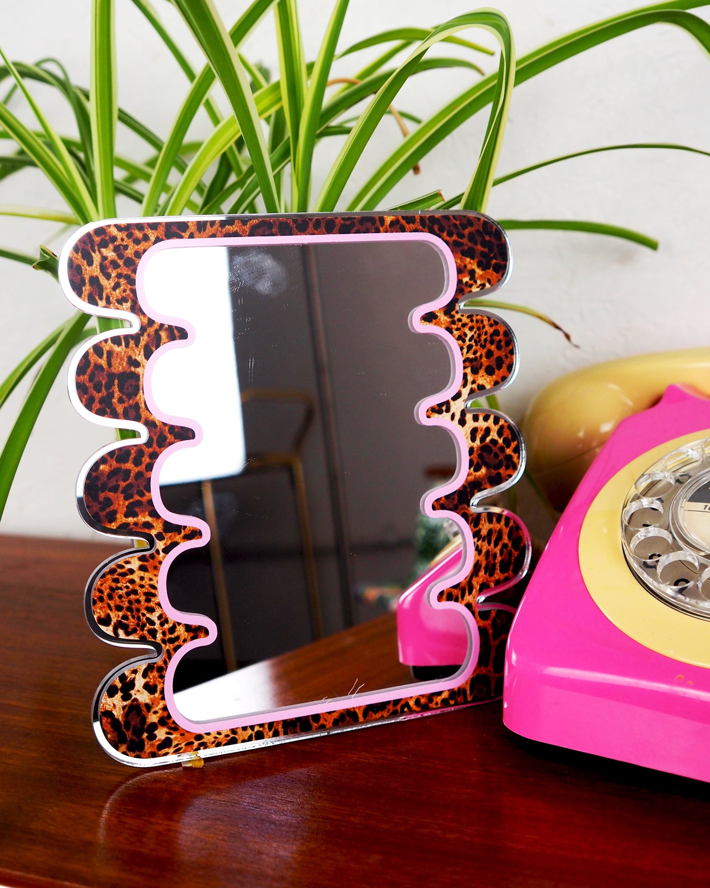 Leopard Print Wiggle Blob Mirror