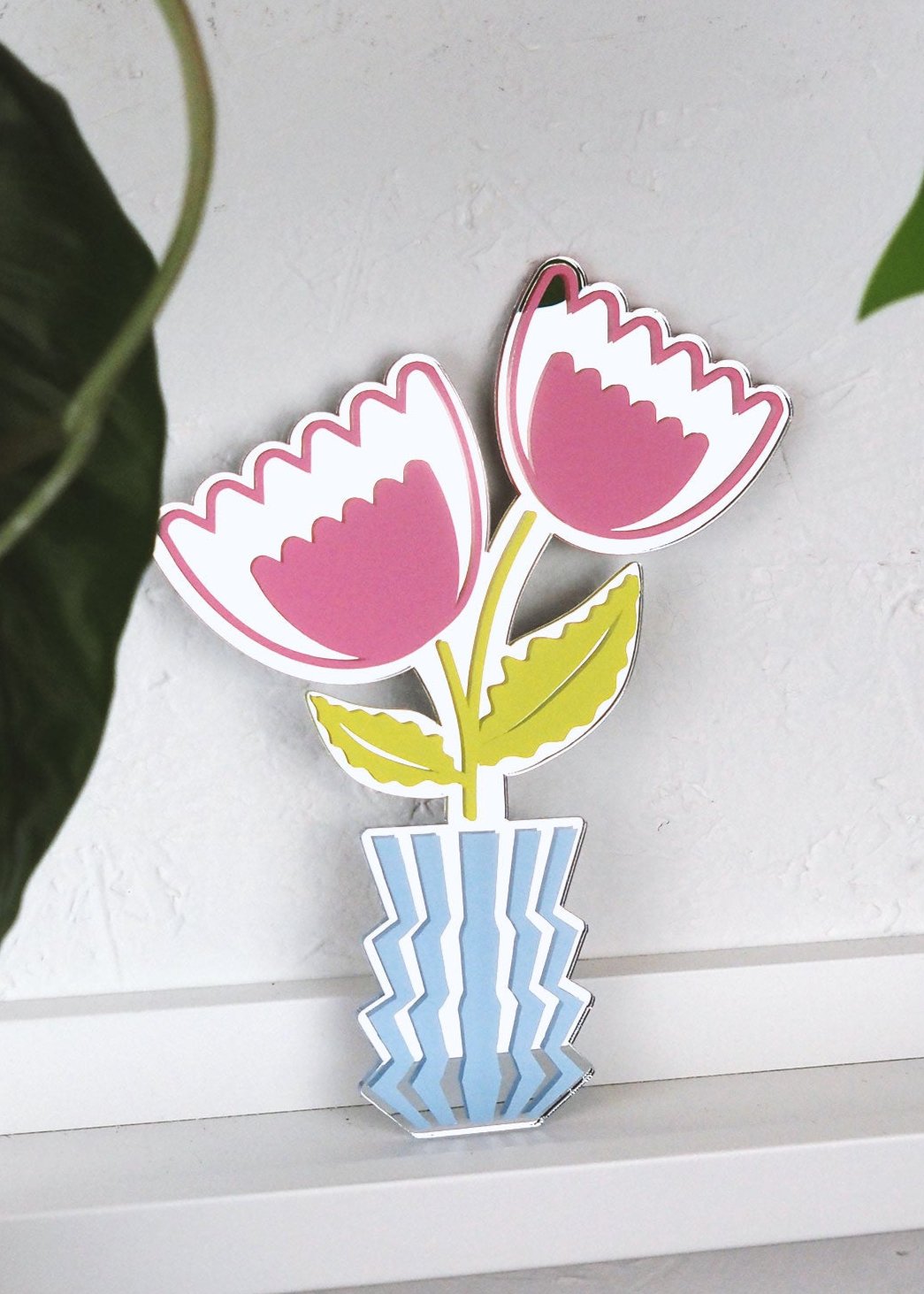 Zig Zag Flowers Mirror