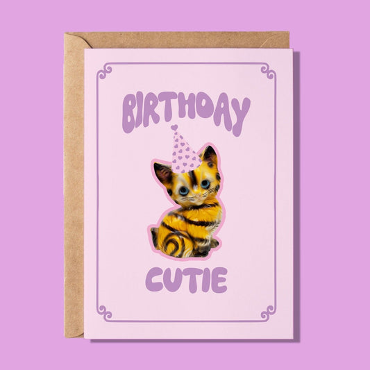 Birthday Cutie Cat Greeting Card