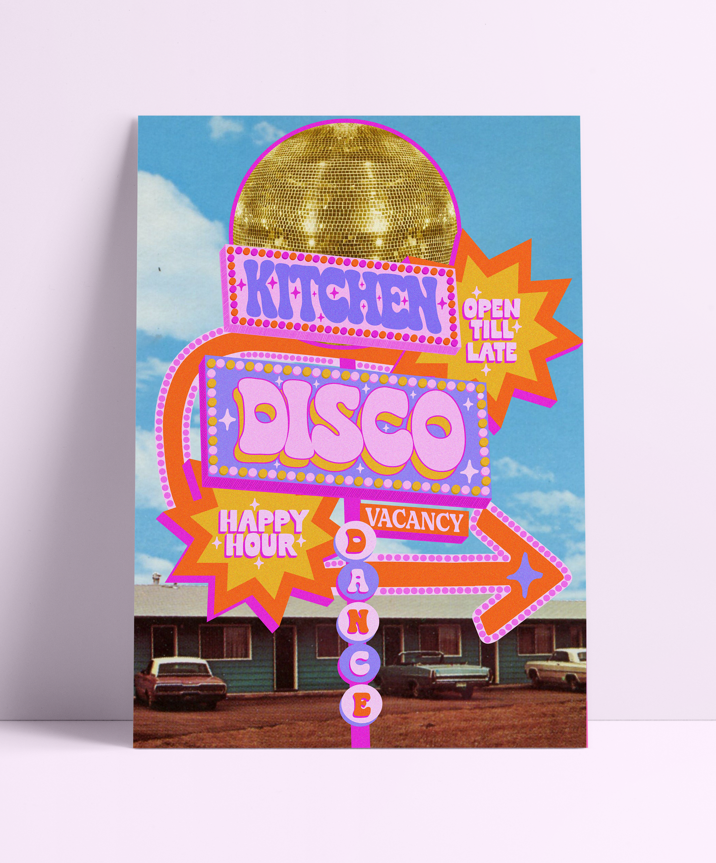 Retro Kitchen Disco Wall Print