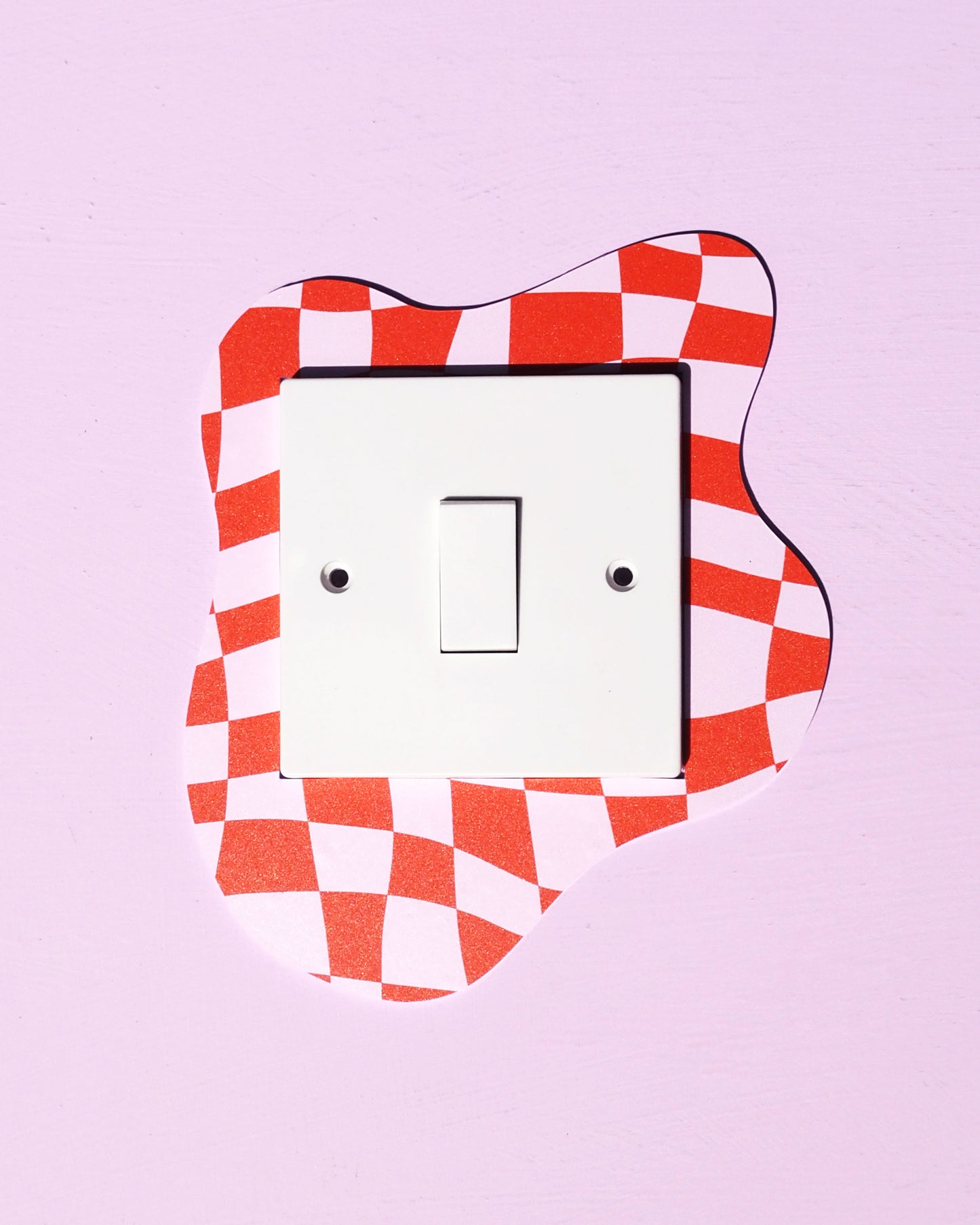 Pink & Red Checkerboard Light Switch Cover