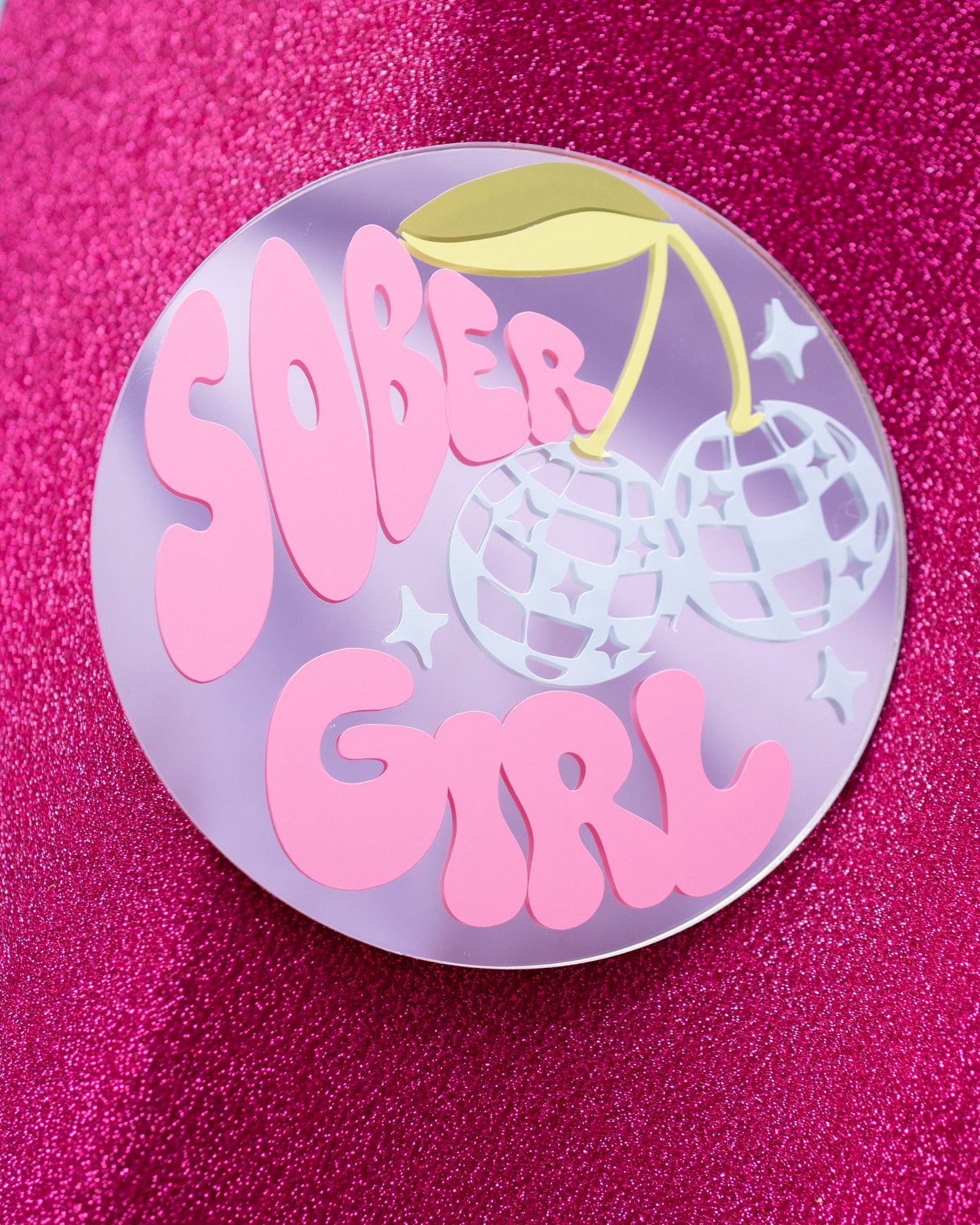 Sober Girl Society x Printed Weird - Disco Cherries Mini Mirror