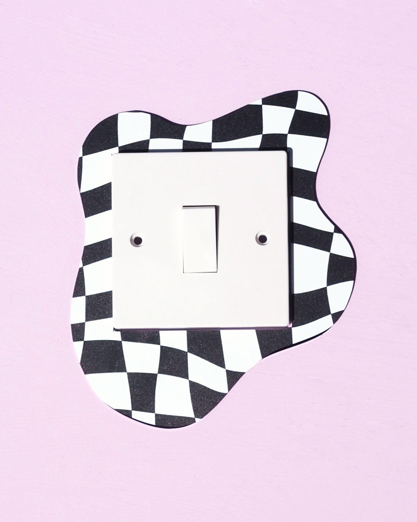 Black & White Checkerboard Light Switch Cover