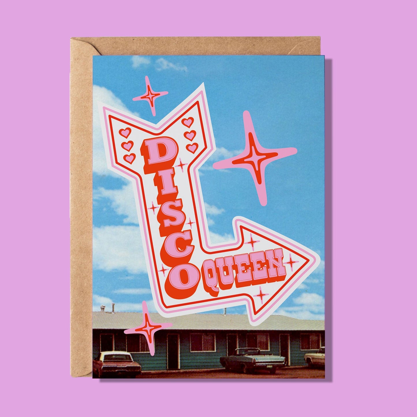 Disco Queen Vegas Arrow Greeting Card