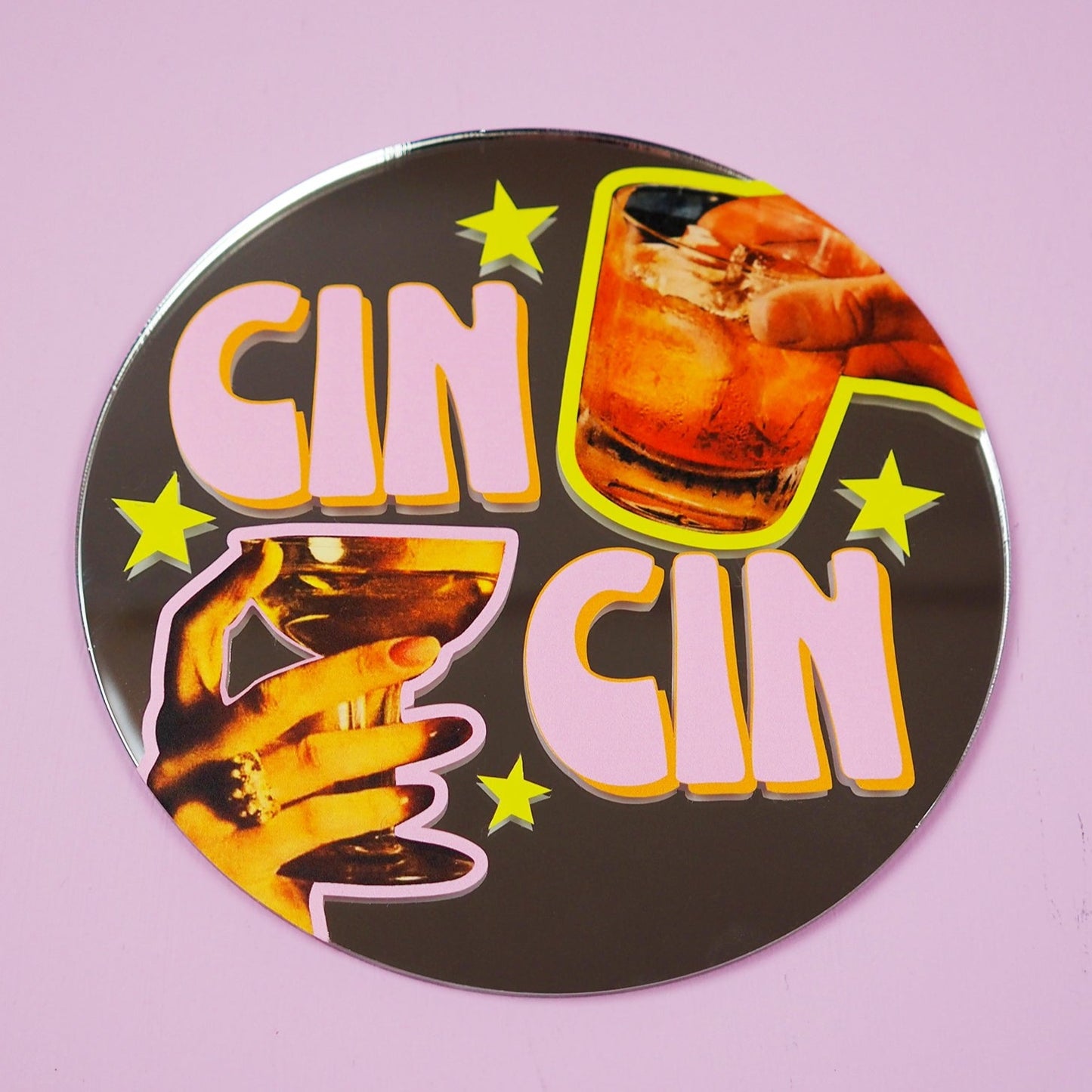 Cin Cin Cocktail Disc Mirror