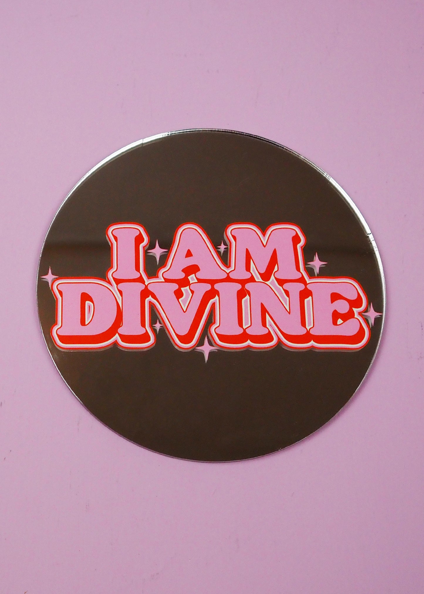 Retro I Am Divine Disc Mirror