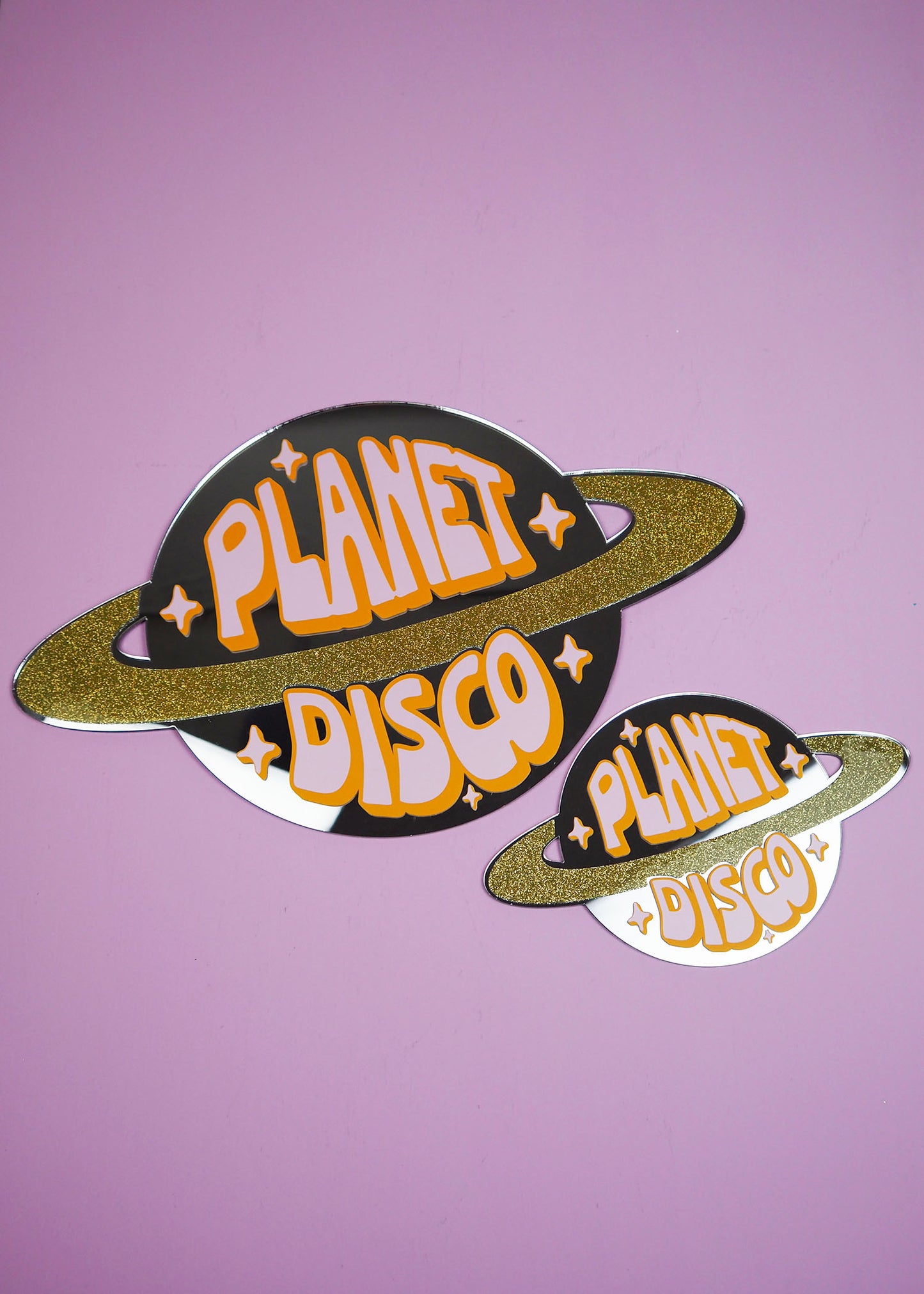 Let's Go To Planet Disco Mirror  - 2x Sizes