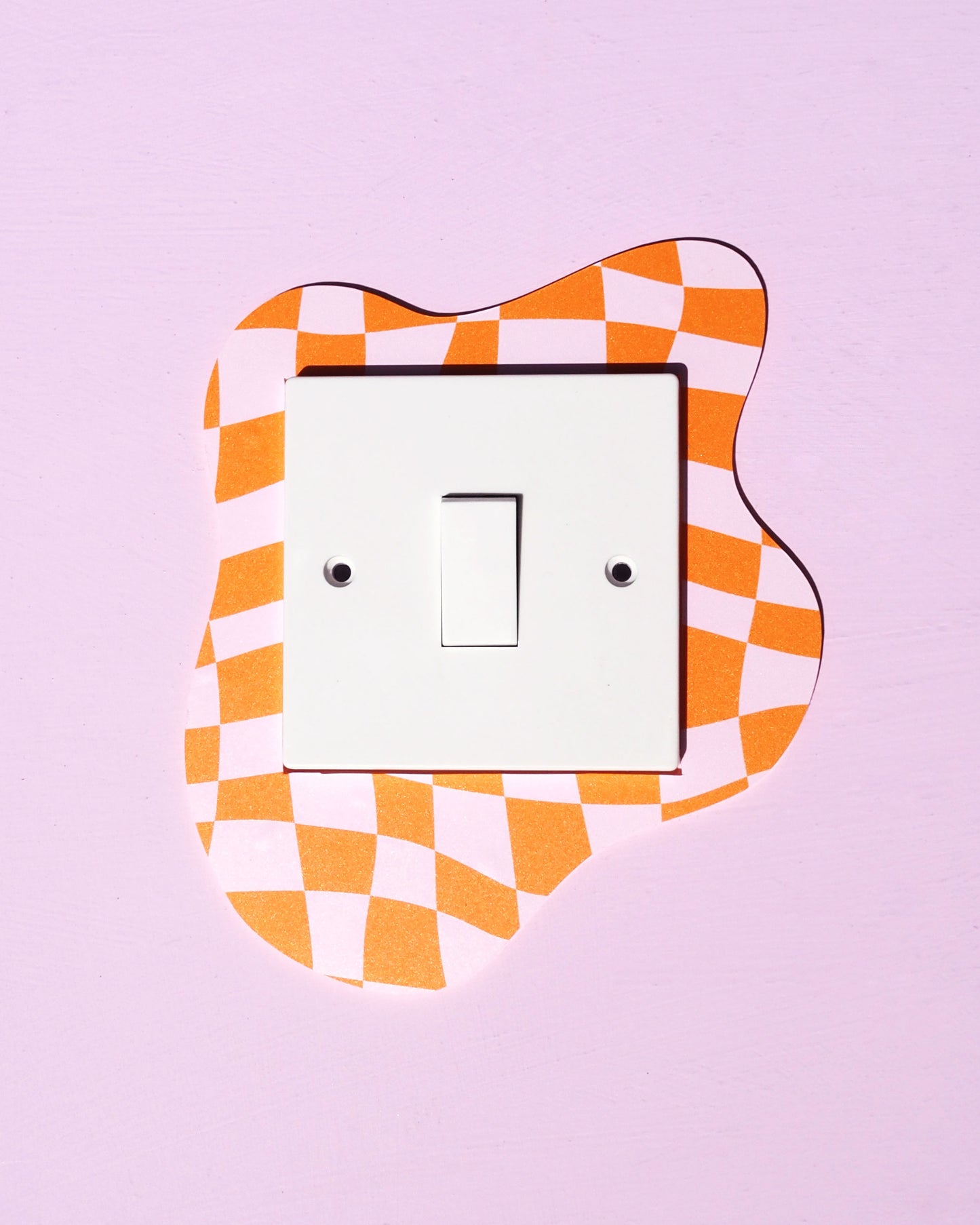 Orange & Pink Checkerboard Light Switch Cover