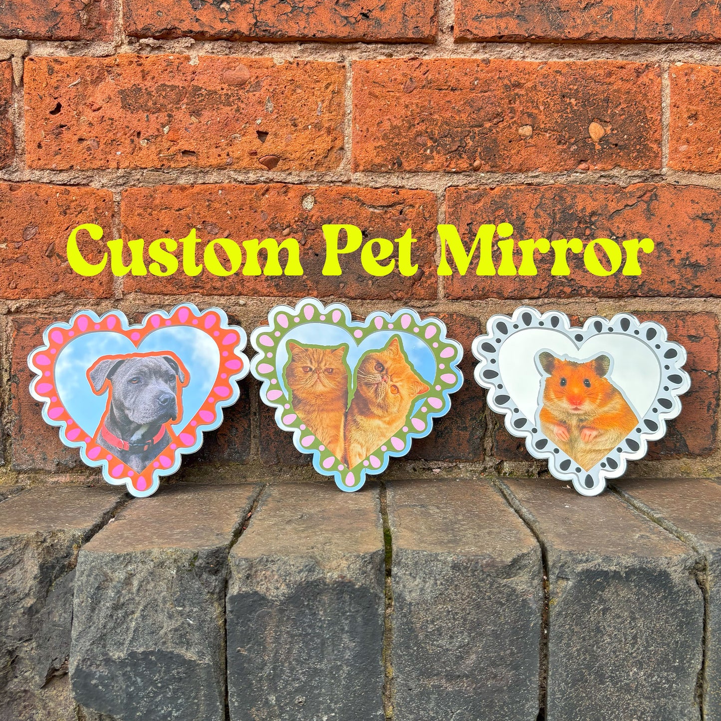 Custom Pet Frilly Heart Mirror