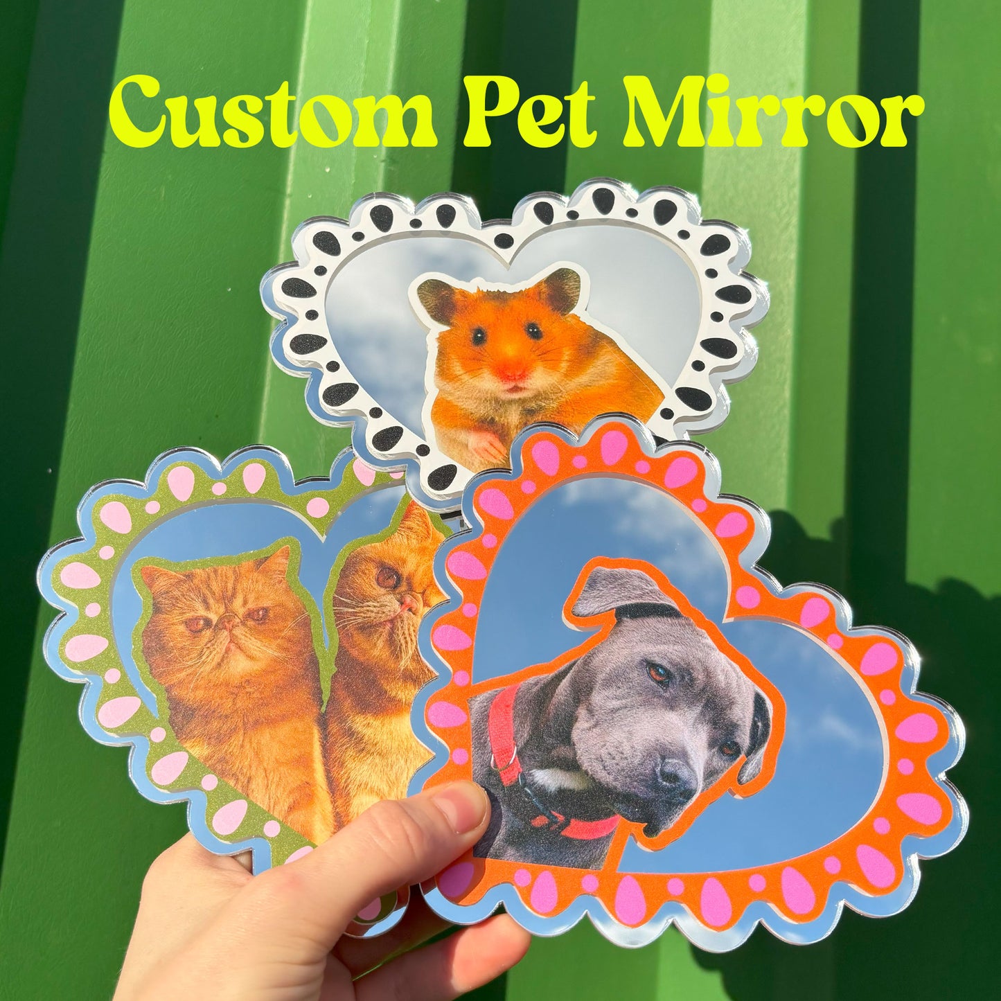 Custom Pet Frilly Heart Mirror