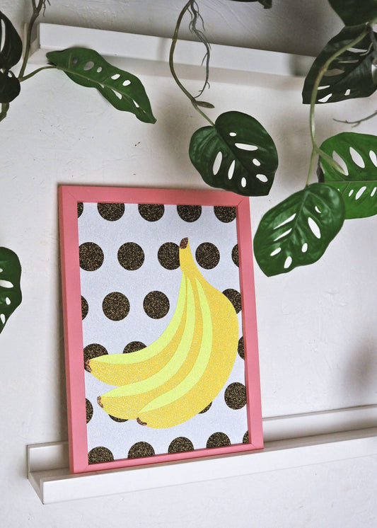 Bananas Glitter Fabric Print