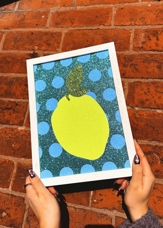 Lemon Glitter Fabric Print