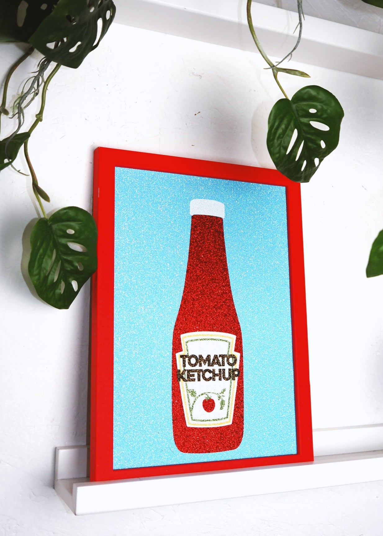 Tomato Ketchup Glitter Fabric Print