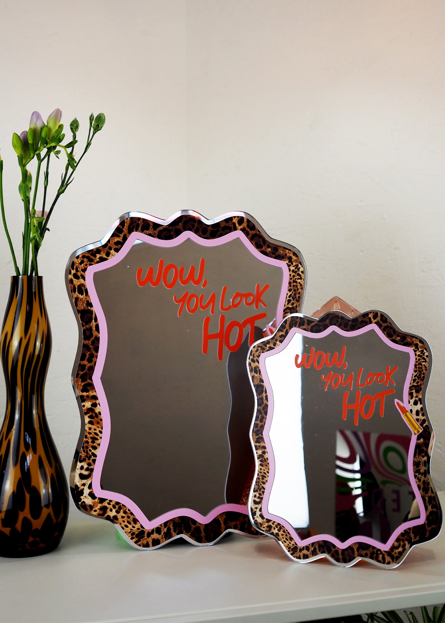 Leopard & Lippy Mirror  - 2x Sizes