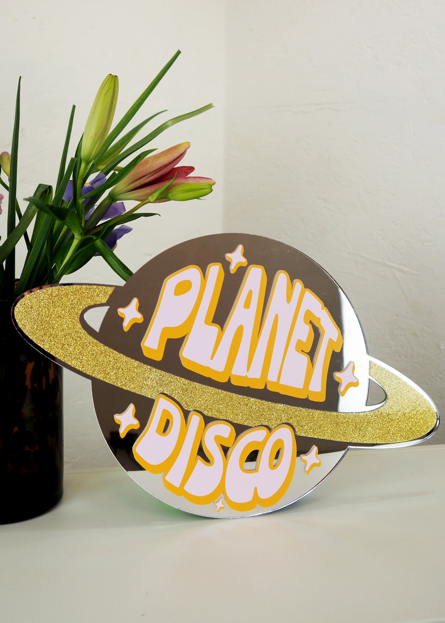 Let's Go To Planet Disco Mirror  - 2x Sizes