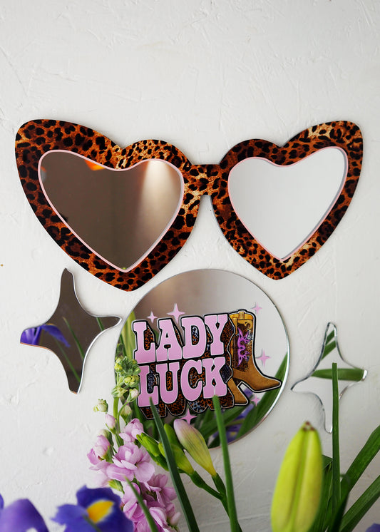 Lady Luck Cowgirl Boot Disc Mirror