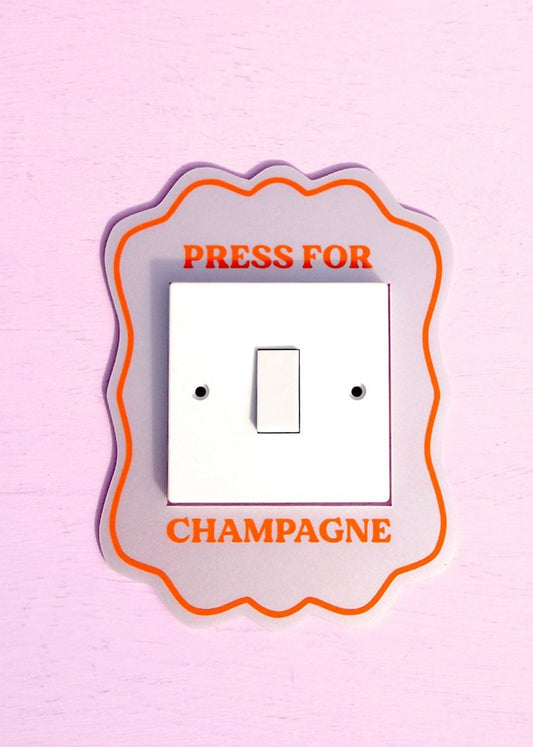 Retro Frame Light Switch Cover - Press For Champagne