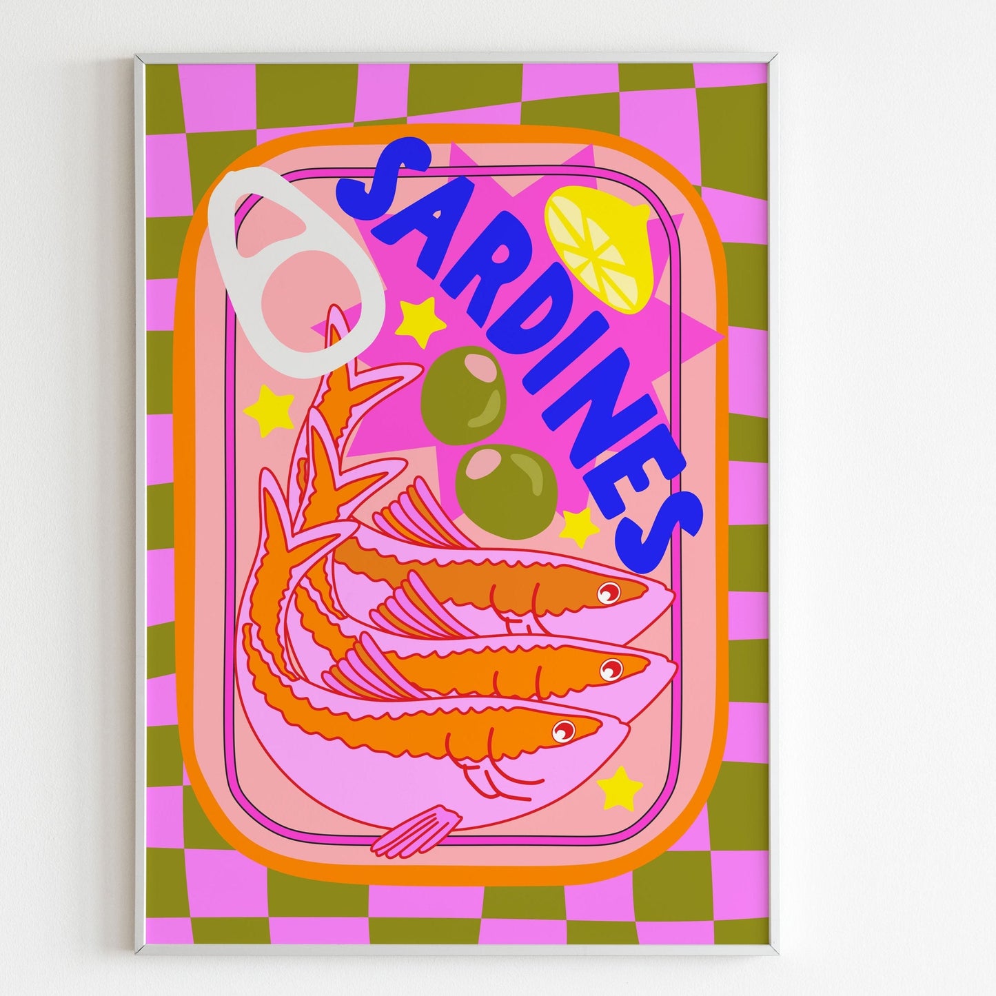 Retro Sardines Tin Wall Print