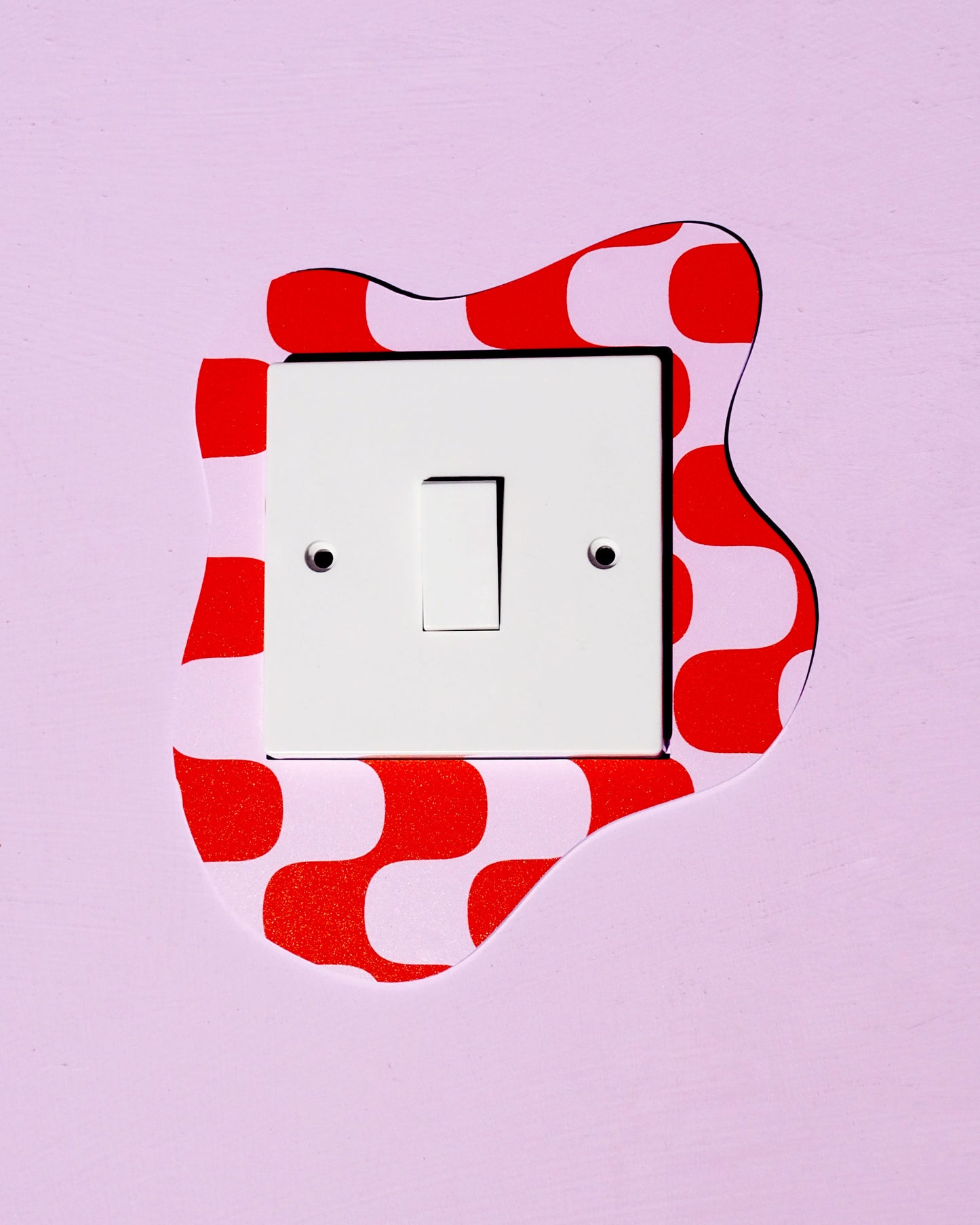 Pink & Red Retro Wave Light Switch Cover