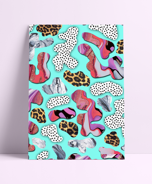 Mixed Pattern Leopard Wall Print - PrintedWeird